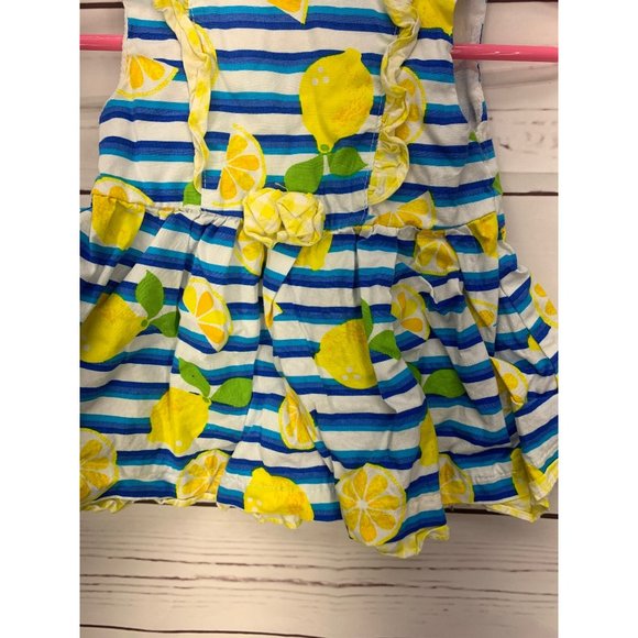 Nannette Blue‎ Stripe Lemon Size 3-6 Months Infant Dress - Picture 5 of 7